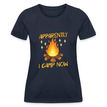 Scout Camping Outdoor Campfire Hiking Backpacking - Frauen Funktions-T-Shirt - Navy - Vorne - AI Model Female 172 light (172cm)
