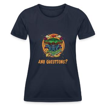 Flat Earth Theory Flat Earth Army Earth - Women's Functional T-Shirt - navy - Front - AI Model Female 172 light (172cm)