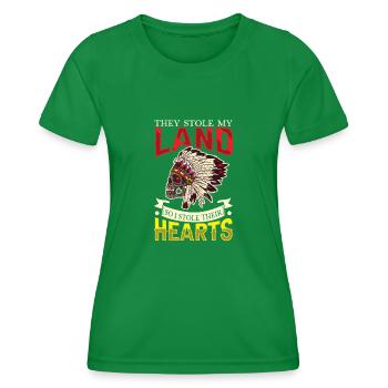 Indische Ureinwohner Geschichte Der Indigenen - Frauen Funktions-T-Shirt - Kelly Green - Vorne - AI Model Female 172 dark (172cm)