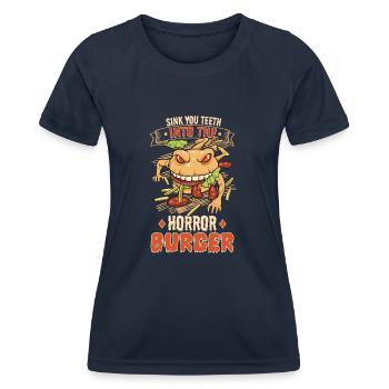 Horror Burgers Fast Food Halloween Scary Food Monste - Women's Functional T-Shirt - navy - Front - AI Model Female 172 light (172cm)