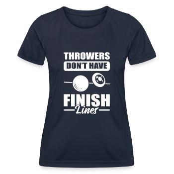 Les lanceurs n’ont pas de lignes d’arrivée qui sautent - T-shirt sport Femme - bleu marine - Devant - AI Model Female 172 light (172cm)