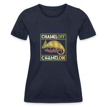 Chameleon Reptile Owner Lizard Reptile Pet - Frauen Funktions-T-Shirt - Navy - Vorne - AI Model Female 172 light (172cm)