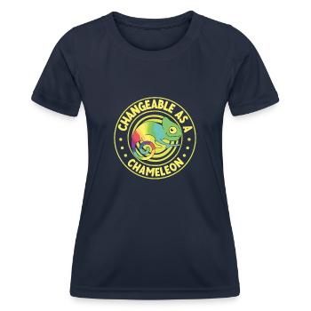 Chameleon Reptile Owner Lizard Reptile Pet - Frauen Funktions-T-Shirt - Navy - Vorne - AI Model Female 172 light (172cm)