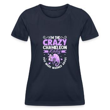 Chameleon Reptile Owner Lizard Reptile Pet - Frauen Funktions-T-Shirt - Navy - Vorne - AI Model Female 172 light (172cm)