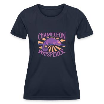 Chameleon Reptile Owner Lizard Reptile Pet - Frauen Funktions-T-Shirt - Navy - Vorne - AI Model Female 172 light (172cm)