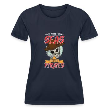 Horreur Pirate Bateau Pirate Pirate Captain Horreur - T-shirt sport Femme - bleu marine - Devant - AI Model Female 172 light (172cm)