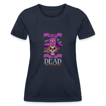Horreur Pirate Bateau Pirate Pirate Captain Horreur - T-shirt sport Femme - bleu marine - Devant - AI Model Female 172 light (172cm)