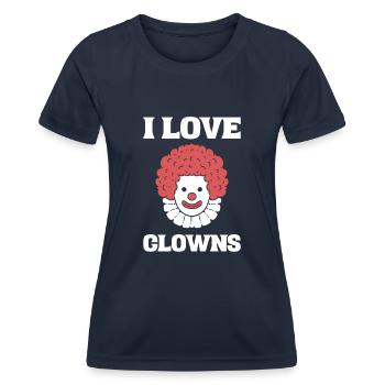 I Love Clowns Entertainer - Frauen Funktions-T-Shirt - Navy - Vorne - AI Model Female 172 light (172cm)