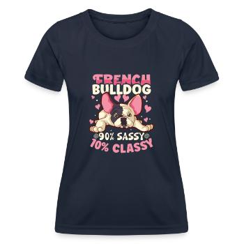 french bulldog english bulldog dog lover bulldog - Frauen Funktions-T-Shirt - Navy - Vorne - AI Model Female 172 light (172cm)