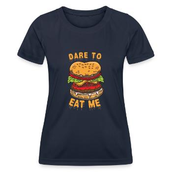 Horror Burgers Fast Food Halloween Scary Food Monste - Women's Functional T-Shirt - navy - Front - AI Model Female 172 light (172cm)