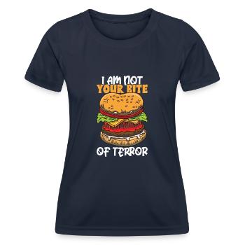Horror Burgers Fast Food Halloween Scary Food Monste - Women's Functional T-Shirt - navy - Front - AI Model Female 172 light (172cm)