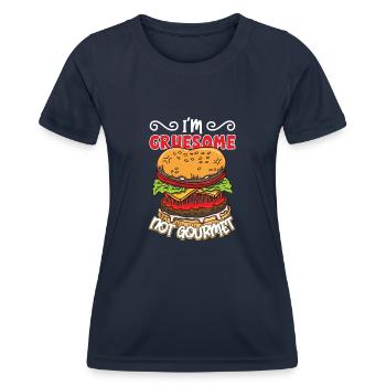 Horror Burgers Fast-Food Halloween Nourriture effrayante Monste - T-shirt sport Femme - bleu marine - Devant - AI Model Female 172 light (172cm)