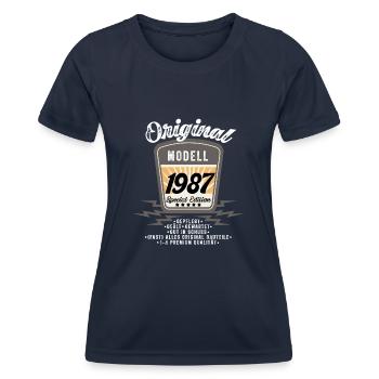 Modell 1987 - Frauen Funktions-T-Shirt - Navy - Vorne - AI Model Female 172 light (172cm)