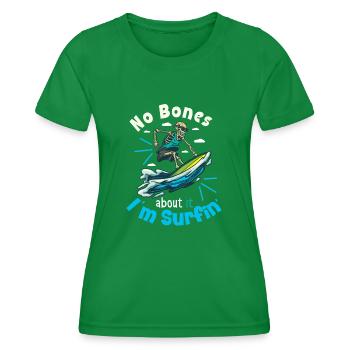 Drôle de surfeur, la plage de squelette Stoke Surf - T-shirt sport Femme - vert - Devant - AI Model Female 172 dark (172cm)
