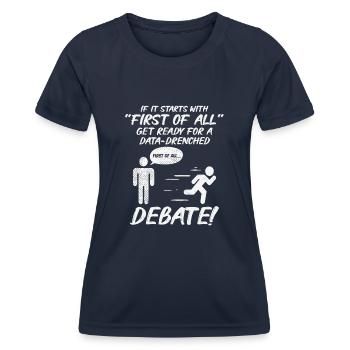 Débat de discours de débat orateur idée de cadeau - T-shirt sport Femme - bleu marine - Devant - AI Model Female 172 light (172cm)