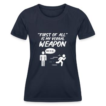 Débat de discours de débat orateur idée de cadeau - T-shirt sport Femme - bleu marine - Devant - AI Model Female 172 light (172cm)