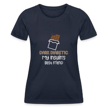 Diabète de type 1 Drôle - T-shirt sport Femme - bleu marine - Devant - AI Model Female 172 light (172cm)