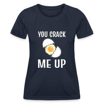 You Crack Me Up Persönlicher Koch - Frauen Funktions-T-Shirt - Navy - Vorne - AI Model Female 172 light (172cm)