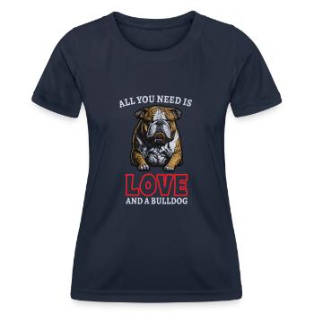 french bulldog english bulldog dog lover bulldog - Frauen Funktions-T-Shirt - Navy - Vorne - AI Model Female 172 light (172cm)