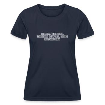 Fitness - Hard Training, Big Gain, None - Women's Functional T-Shirt - navy - Front - AI Model Female 172 light (172cm)
