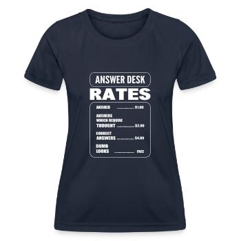 Answer Desk Rates Rezeptionist - Frauen Funktions-T-Shirt - Navy - Vorne - AI Model Female 172 light (172cm)