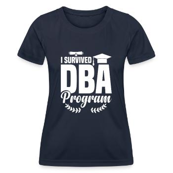 DBA Degree DBA Degree Docteur en commerce - T-shirt sport Femme - bleu marine - Devant - AI Model Female 172 light (172cm)