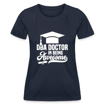 DBA Degree DBA Degree Docteur en commerce - T-shirt sport Femme - bleu marine - Devant - AI Model Female 172 light (172cm)
