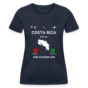 Costa Rica Mittelamerika Urlaub - Frauen Funktions-T-Shirt - Navy - Vorne - AI Model Female 172 light (172cm)