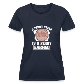 Collection de pièces de monnaie amusante pour les collectionneurs de pièces de monnaie et - T-shirt sport Femme - bleu marine - Devant - AI Model Female 172 light (172cm)