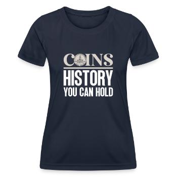Collection de pièces de monnaie amusante pour les collectionneurs de pièces de monnaie et - T-shirt sport Femme - bleu marine - Devant - AI Model Female 172 light (172cm)