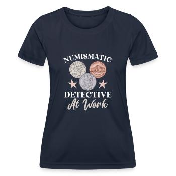 Collection de pièces de monnaie amusante pour les collectionneurs de pièces de monnaie et - T-shirt sport Femme - bleu marine - Devant - AI Model Female 172 light (172cm)