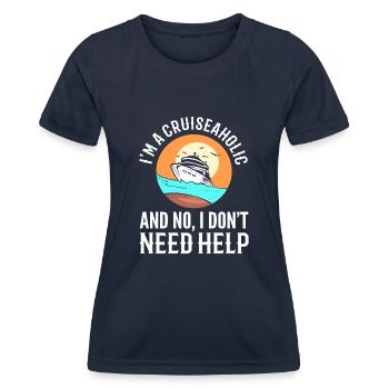 Kreuzfahrtschiffleben Tourist - Frauen Funktions-T-Shirt - Navy - Vorne - AI Model Female 172 light (172cm)