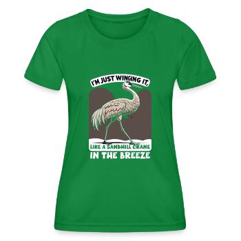 Amateurs de grues du Canada Observation des oiseaux - T-shirt sport Femme - vert - Devant - AI Model Female 172 dark (172cm)