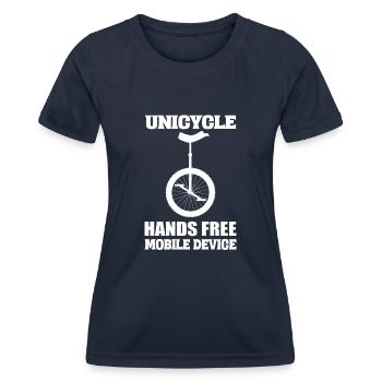 Liebhaber Einheitspunkte Pedaler - Frauen Funktions-T-Shirt - Navy - Vorne - AI Model Female 172 light (172cm)