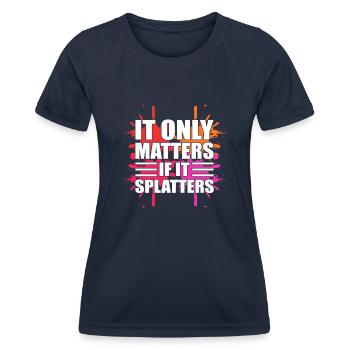 Lustiges Paintball Paintball -Teilnehmer - Frauen Funktions-T-Shirt - Navy - Vorne - AI Model Female 172 light (172cm)