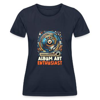Disques vinyles Lp Collectionneurs Amateurs de disques - T-shirt sport Femme - bleu marine - Devant - AI Model Female 172 light (172cm)