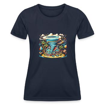 Meteorology children's tornado storm, The storm fan - Women's Functional T-Shirt - navy - Front - AI Model Female 172 light (172cm)