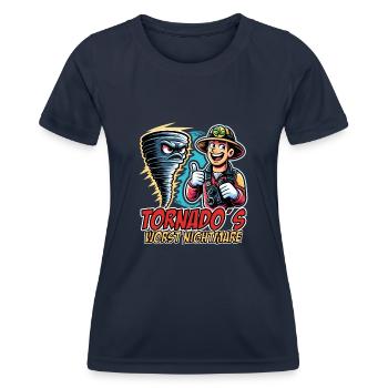 Meteorology children's tornado storm, The storm fan - Women's Functional T-Shirt - navy - Front - AI Model Female 172 light (172cm)