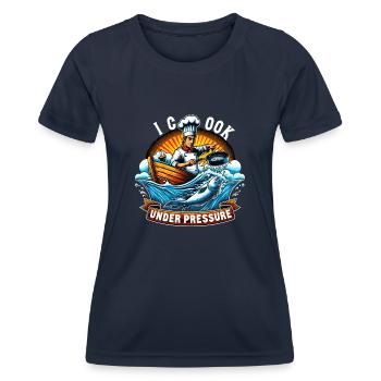 Navigation de plaisance Papa Bateau Capitaine Ponton Sailor Croisière - T-shirt sport Femme - bleu marine - Devant - AI Model Female 172 light (172cm)