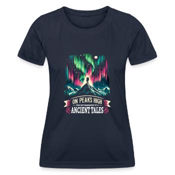 Polarlicht-aurora-verfolger Alaska Wilderness - Frauen Funktions-T-Shirt - Navy - Vorne - AI Model Female 172 light (172cm)