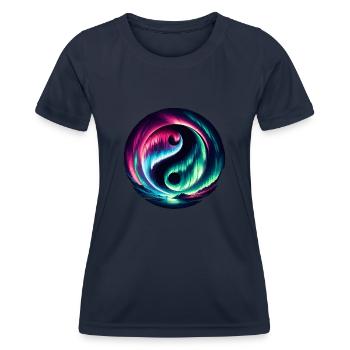 Aurora Aurora Tracker Alaska Wilderness - T-shirt sport Femme - bleu marine - Devant - AI Model Female 172 light (172cm)