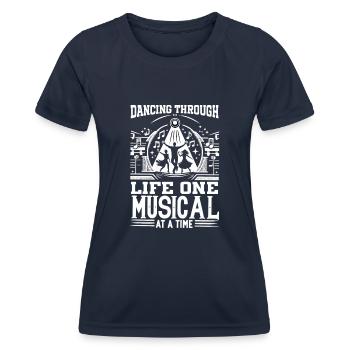 Chanteur de théâtre musical de Broadway - T-shirt sport Femme - bleu marine - Devant - AI Model Female 172 light (172cm)