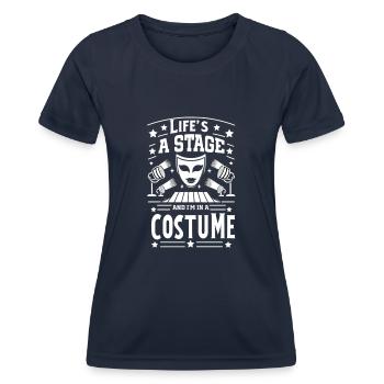 Chanteur de théâtre musical de Broadway - T-shirt sport Femme - bleu marine - Devant - AI Model Female 172 light (172cm)