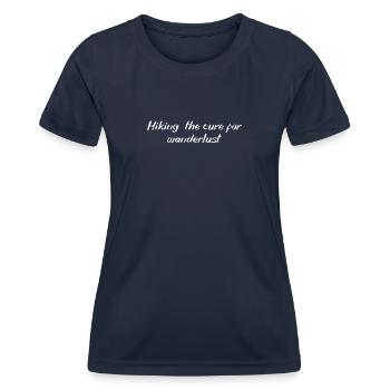 Wandern - Hiking: the cure for wanderlust - Women's Functional T-Shirt - navy - Front - AI Model Female 172 light (172cm)