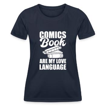 Comic -Buchliebhaber Comic -Künstler - Frauen Funktions-T-Shirt - Navy - Vorne - AI Model Female 172 light (172cm)