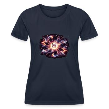 Chat, Astronaute, Astronomie, Système Solaire Externe - T-shirt sport Femme - bleu marine - Devant - AI Model Female 172 light (172cm)