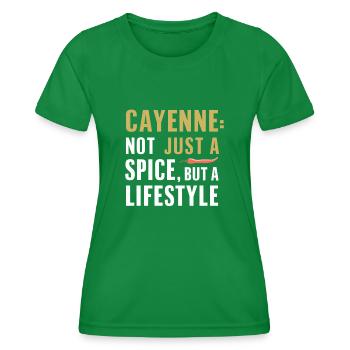 Amateurs de cuisine épicée, Chili Peppers Chef - T-shirt sport Femme - vert - Devant - AI Model Female 172 dark (172cm)