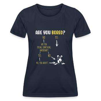 Sind Sie gelangweilt? - Frauen Funktions-T-Shirt - Navy - Vorne - AI Model Female 172 light (172cm)