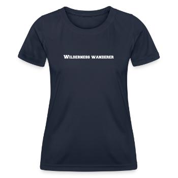 Camping - Wilderness hikers - Women's Functional T-Shirt - navy - Front - AI Model Female 172 light (172cm)