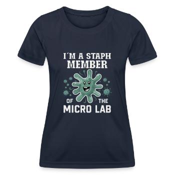 Microbiologist Microbiology Lab Staph Biology - Frauen Funktions-T-Shirt - Navy - Vorne - AI Model Female 172 light (172cm)